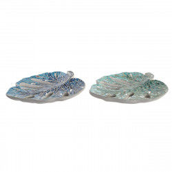 Centerpiece DKD Home Decor 43 x 36 x 9 cm Blue Green 45 x 36 x 9 cm Leaf of a...