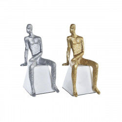 Decorative Figure DKD Home Decor 11 x 12 x 28 cm Silver Black White Men (2...