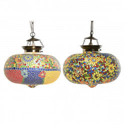 Suspension DKD Home Decor 32 x 32 x 26 cm Verre Multicouleur 25 W (2 Unités)