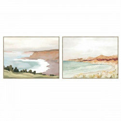 Quadro DKD Home Decor Spiaggia 120 x 4 x 90 cm Cottage (2 Unità)