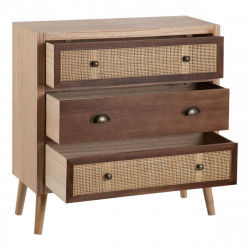 Chest of drawers SASHA 75 x 30 x 75 cm Natural Wood Cream Rattan