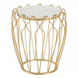 Side table 50 x 50 x 54,6 cm Golden Metal White Marble