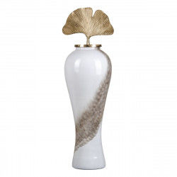 Vase 29 x 29 x 102 cm Crystal Golden Metal White