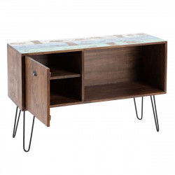 Dientafel Blauw Metaal Hout Bruin 120 x 40 x 80 cm