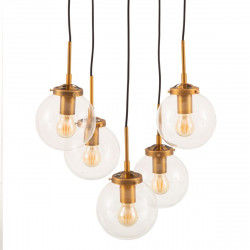 Deckenlampe 40 x 40 x 140 cm Kristall Gold Metall