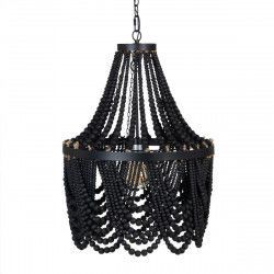 Ceiling Light 48,5 x 48,5 x 62 cm Black Metal Wood