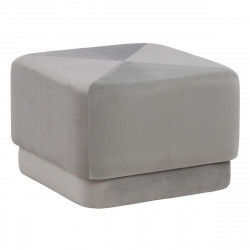 Pouffe Synthetic Fabric Grey Wood 60 x 60 x 40 cm