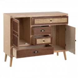 Anrichte SASHA 100 x 33 x 80 cm natürlich Holz Creme Rattan