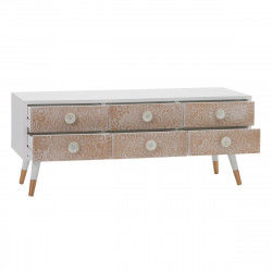 Mueble de TV KLEE 120 x 40 x 50 cm Natural Madera de pino Blanco