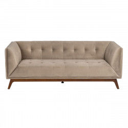 Sofa 198 x 81 x 72 cm Champagne Synthetic Fabric Wood Velvet