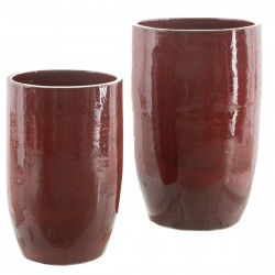 Vaso 52 x 52 x 80 cm Ceramica Rosso (2 Unità)