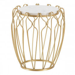 Side table 43 x 43 x 50 cm Golden Metal White Marble