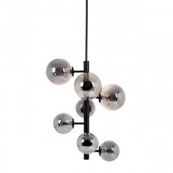 Ceiling Light 46 x 46 x 149 cm Crystal Black Metal Ø 15 cm Modern