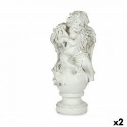 Decorative Figure Angel White 22 x 22 x 48 cm (2 Units)