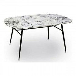 Mesa auxiliar Blanco Negro Metal Melamina Madera MDF 90 x 76,5 x 160 cm