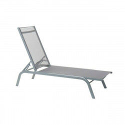 Chaise longue DKD Home Decor inclinable Gris foncé PVC Aluminium (191 x 58 x...