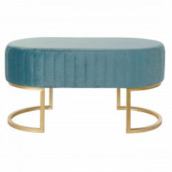 Banqueta DKD Home Decor 8424001829804 Azul Dorado Metal Terciopelo (90 x 50 x...