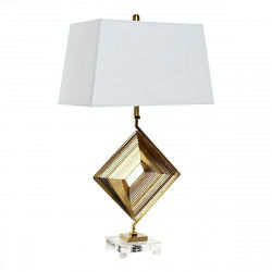 Bureaulamp DKD Home Decor Wit Polyester Metaal Kristal 220 V Gouden 60 W (43...