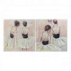 Schilderij DKD Home Decor Dancers 100 x 3,5 x 100 cm Balletdanseres Romantiek...