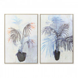 Schilderij DKD Home Decor Planten 83 x 4,5 x 123 cm Scandinavisch (2 Stuks)