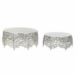 Mesa auxiliar DKD Home Decor Aluminio (2 pcs) (52 x 52 x 25 cm) (63.5 x 63.5...