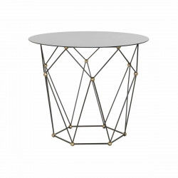 Mesa auxiliar DKD Home Decor Negro Metal Cristal Dorado (70 x 70 x 60 cm)