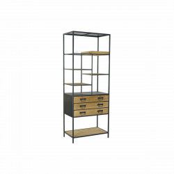 Shelves DKD Home Decor Fir Black Metal Light brown 6 Shelves (70 x 40 x 180 cm)