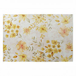 Alfombra DKD Home Decor Amarillo Blanco Poliéster Algodón Flores (200 x 290 x...