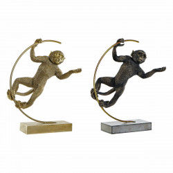 Decoratieve figuren DKD Home Decor 33 x 25 x 48 cm Zwart Gouden Aap Modern (2...