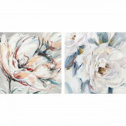 Quadro DKD Home Decor 90 x 2,5 x 90 cm Fiore Shabby Chic (2 Unità)