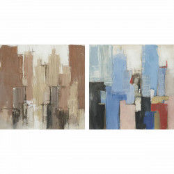 Schilderij DKD Home Decor 100 x 2,4 x 100 cm Abstract Modern (2 Stuks)