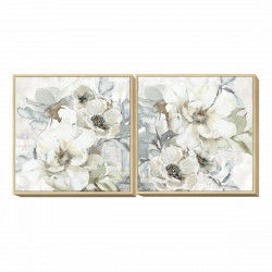 Quadro DKD Home Decor 80 x 4 x 80 cm Fiori Shabby Chic (2 Unità)