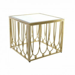 Mesa auxiliar DKD Home Decor Espejo Dorado Metal MDF (57 x 57 x 52 cm)