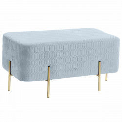 Banqueta DKD Home Decor   Dorado Metal Poliéster Azul cielo Esponja (91 x...