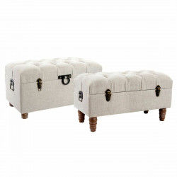 Banquette DKD Home Decor   Beige Bois Marron (81 x 42 x 43 cm)