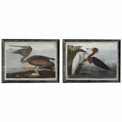 Cadre DKD Home Decor 90 x 2 x 68 cm Oiseau Oriental (2 Unités)