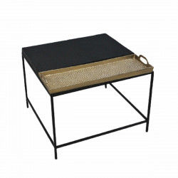 Tavolo aggiuntivo DKD Home Decor 61 x 61 x 49 cm Nero Dorato Acciaio Alluminio