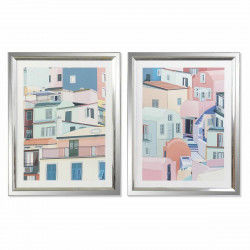 Quadro DKD Home Decor 69 x 3 x 89 cm Case Città (2 Unità)