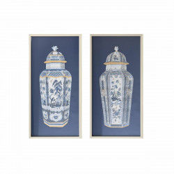 Quadro DKD Home Decor 53,5 x 3 x 103,8 cm Vaso Orientale (2 Unità)