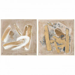 Schilderij DKD Home Decor 92 x 4,5 x 92 cm Abstract Stads (2 Stuks)