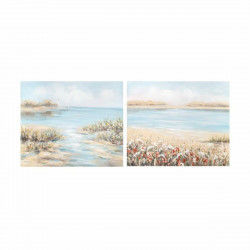 Quadro DKD Home Decor 100 x 3,7 x 80 cm Spiaggia Mediterraneo (2 Unità)