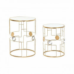 Juego de 2 Mesitas DKD Home Decor Dorado 40 x 40 x 54,5 cm