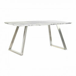 Dining Table DKD Home Decor Steel White 160 x 90 x 76 cm MDF Wood