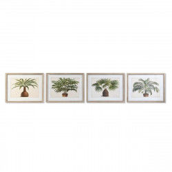 Painting DKD Home Decor 65 x 2 x 50 cm Palms Tropical (4 Pieces)