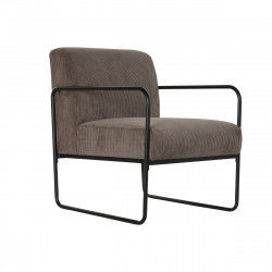 Armchair DKD Home Decor Black Brown Polyester Iron (64 x 74 x 79 cm)