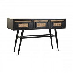 Console DKD Home Decor Natuurlijk Zwart Rotan Mangohout (125 x 40 x 76 cm)