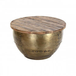 Mesa de Centro DKD Home Decor Glamour Marrón Dorado Metal Madera de mango 68...