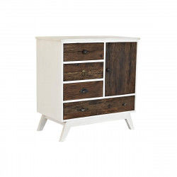 Chest of drawers DKD Home Decor Metal White Colonial Dark brown Mango wood...