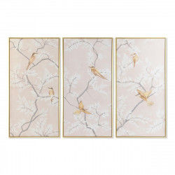 Painting DKD Home Decor 60 x 4 x 120 cm Oriental Birds (3 Pieces)