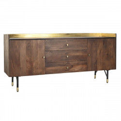 Sideboard DKD Home Decor Black Golden Metal Dark brown Mango wood (170 x 45 x...